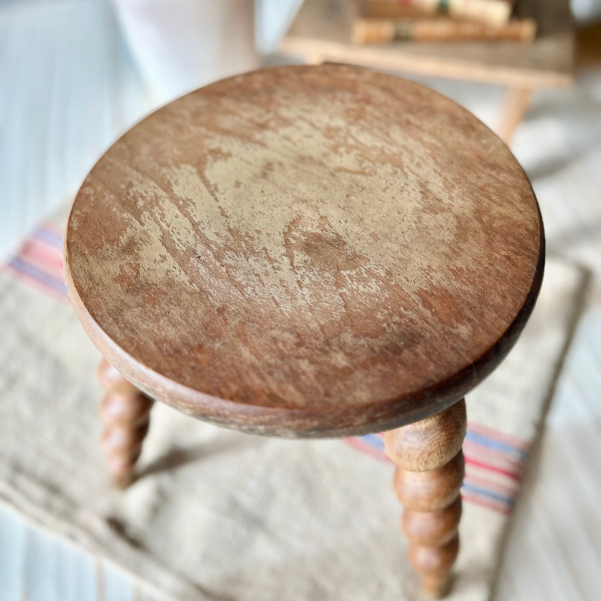 Antique Barley Twist Milking Stool