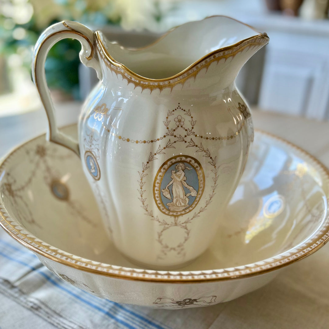 Antique Mintons English pitcher & basin