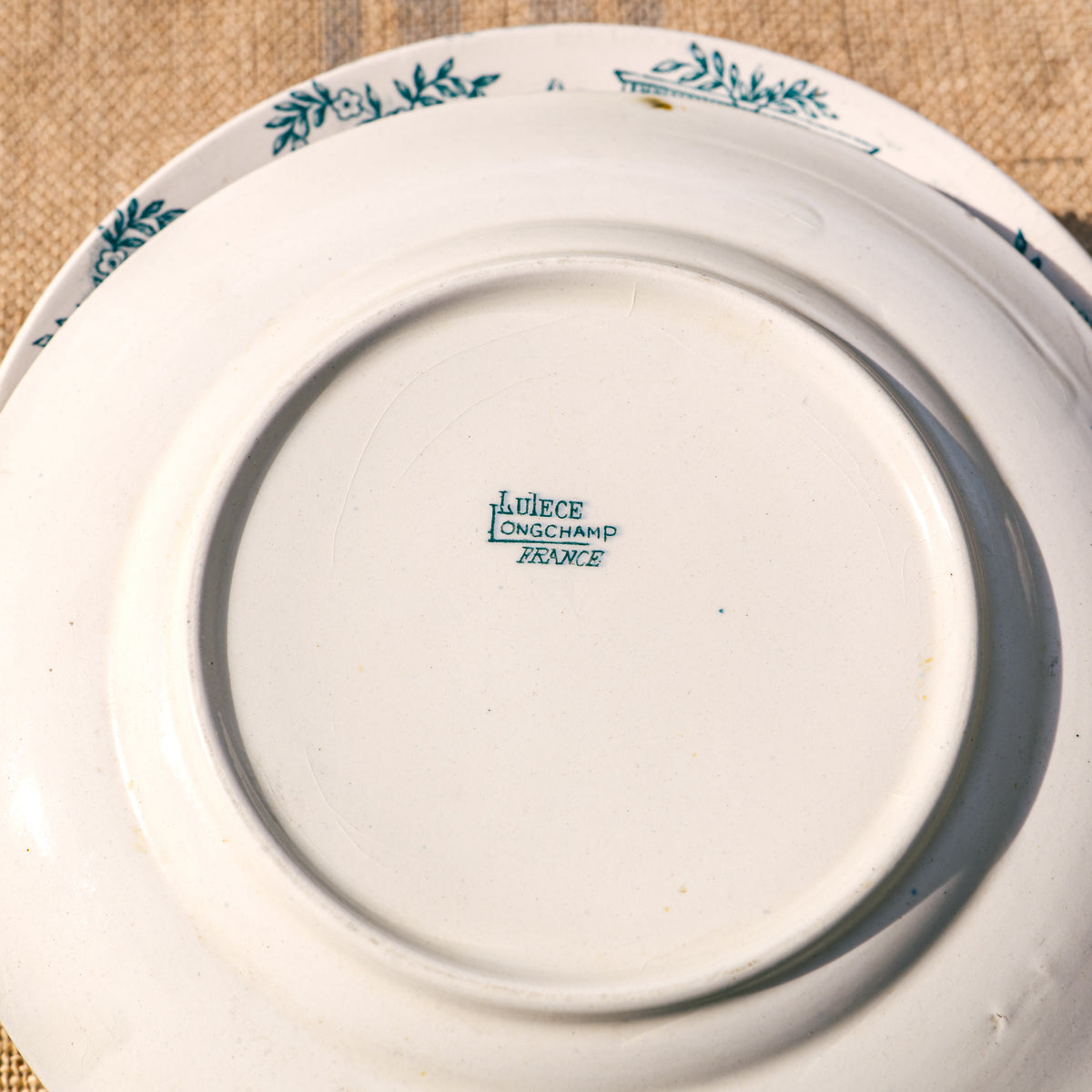 Set of 6 antique French longchamp side plates