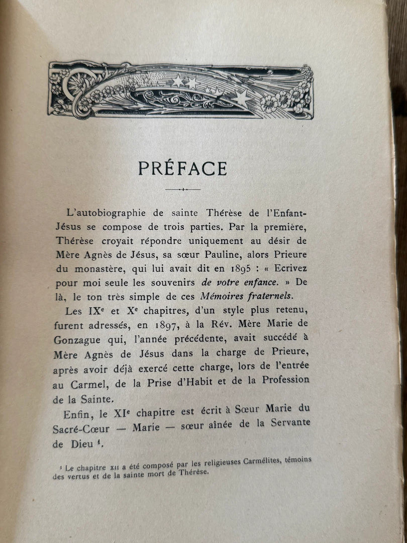 HISTOIRE D'UNE AME BY SAINTE THERESE DE L'ENFANT-JÉSUS BOOK