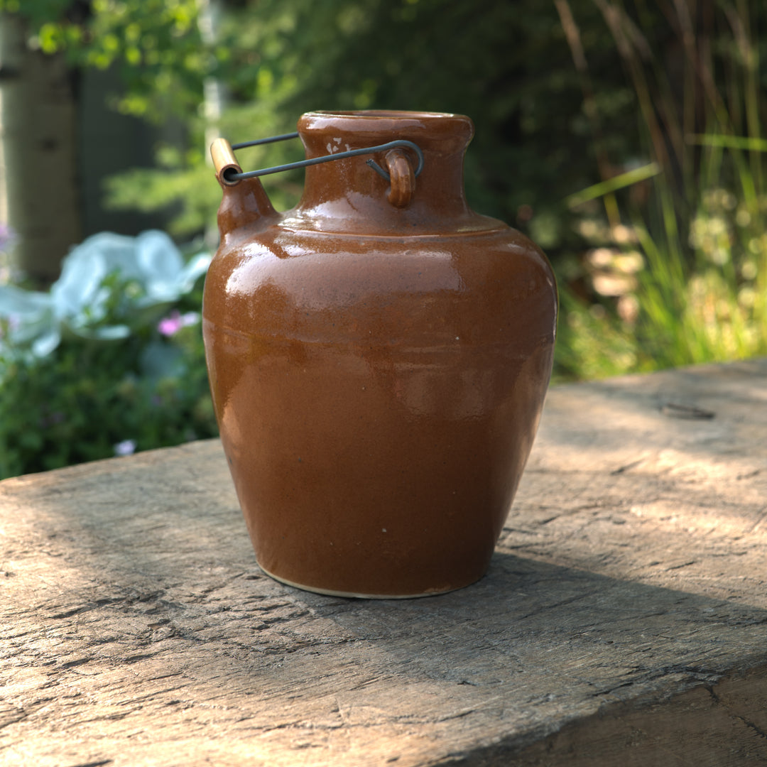 Antique glazed stoneware pitcher