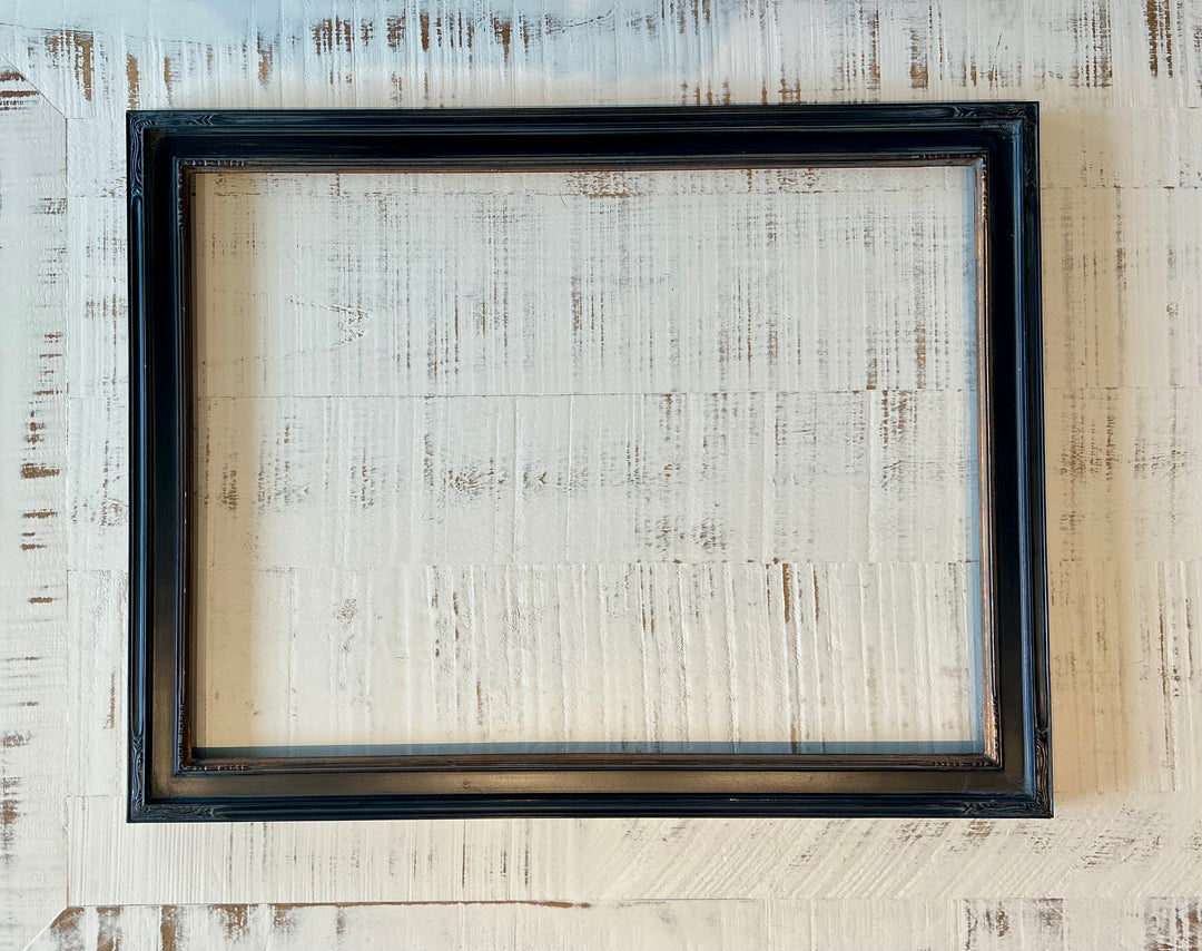 New - Vintage Style - Solid Wood Black Gold Frame 18x24”