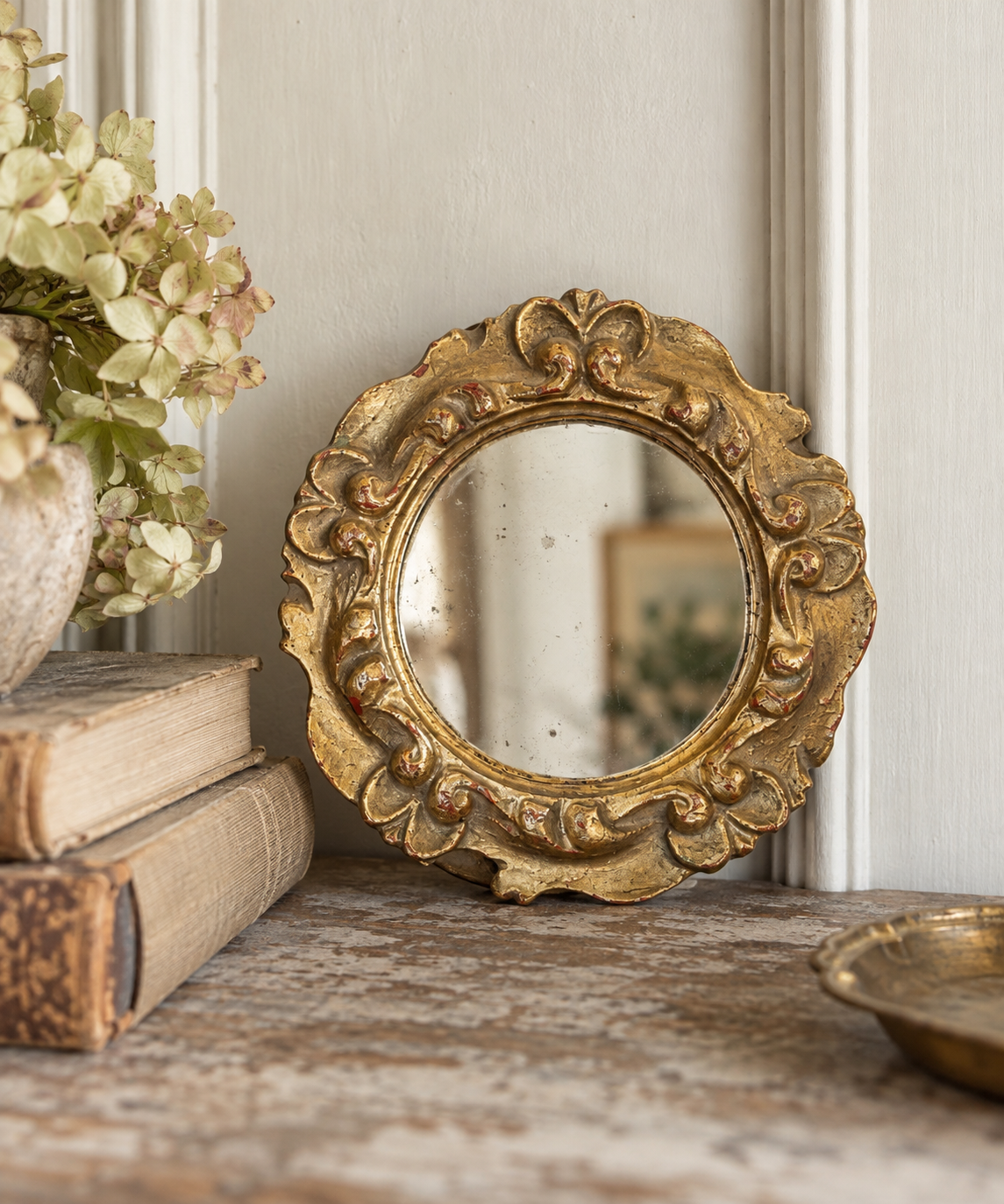 Vintage Gilt Round Mirror