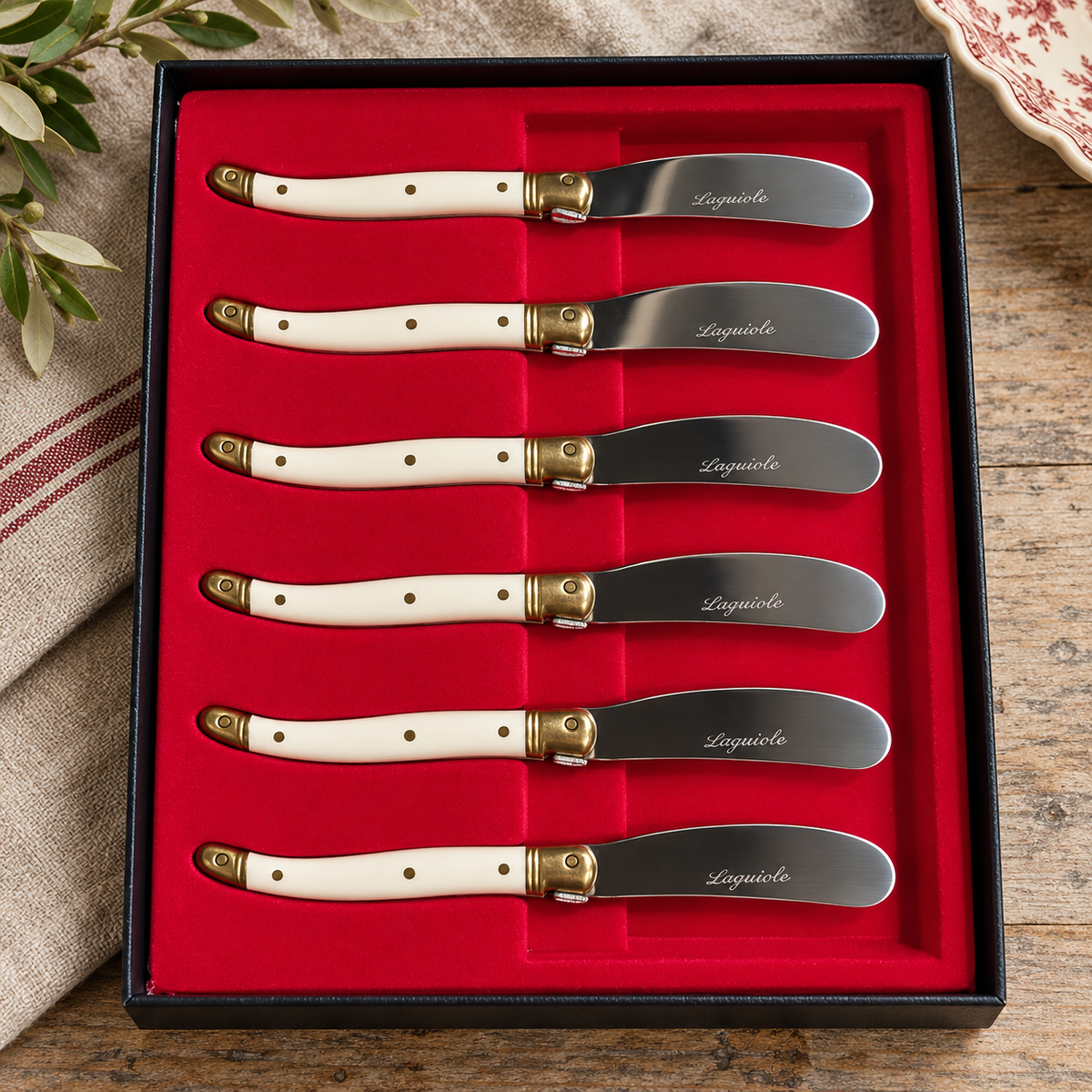Vintage French Jean Dubost Laguiole Spreader Knives – Set of Six