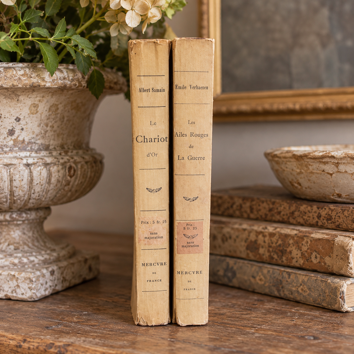 Pair of Antique French Poetry Books | 1916 & 1920