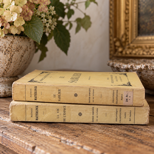 Pair of Vintage French Books | Maurice Maeterlinck | 1928 & 1936