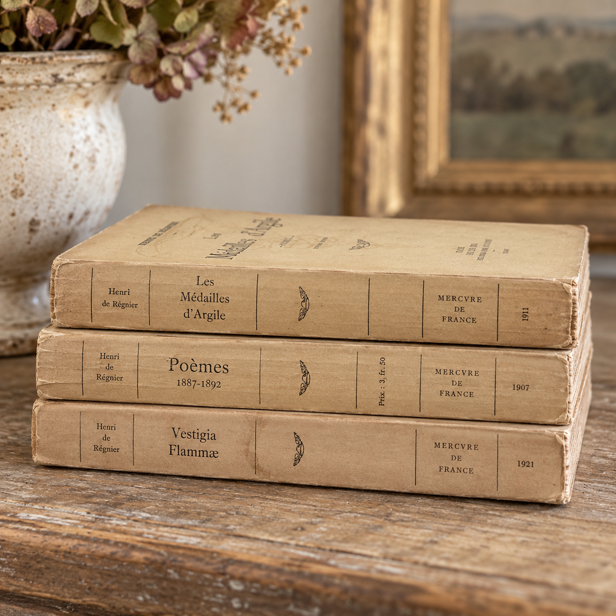 Set of Three Antique French Poetry Books | 1907–1921