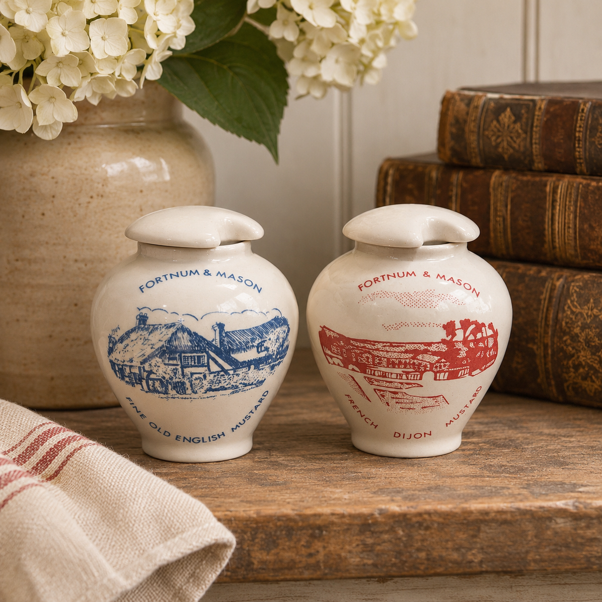 Vintage Fortnum & Mason Ceramic Mustard Pots – Set of Two