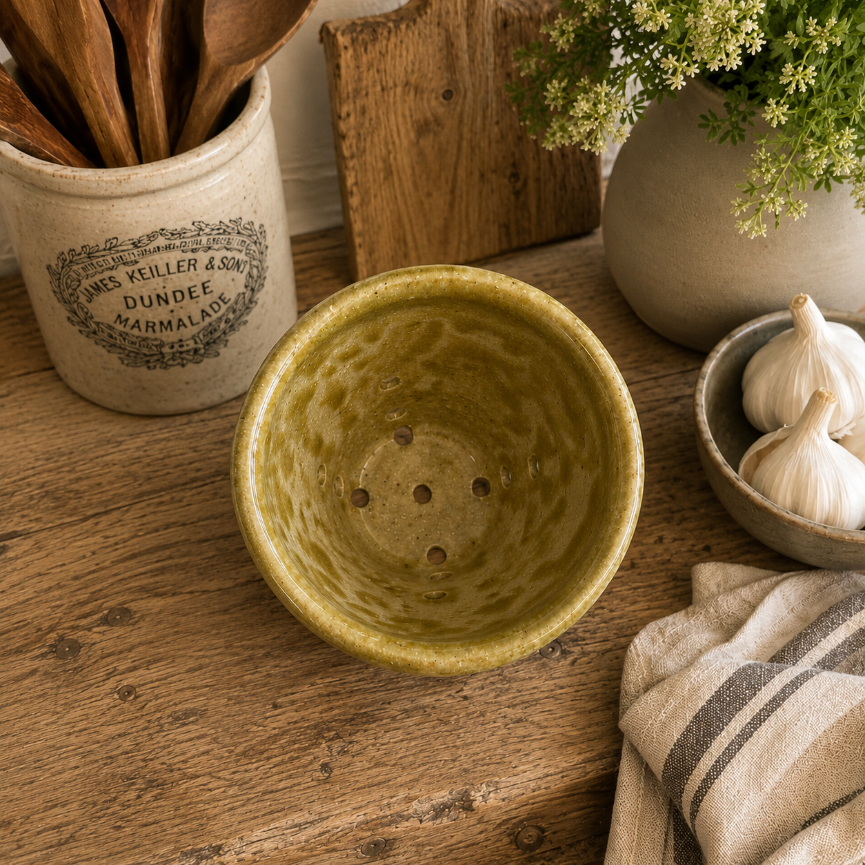 Vintage French Glazed Cheese Mould