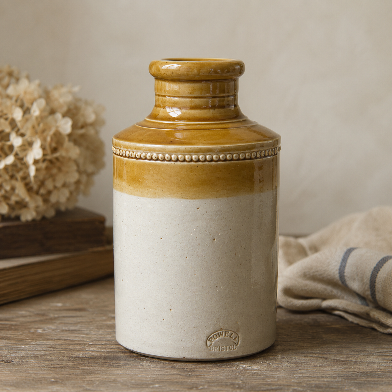 Antique English Salt Glazed Stoneware Vessel | c. 1900