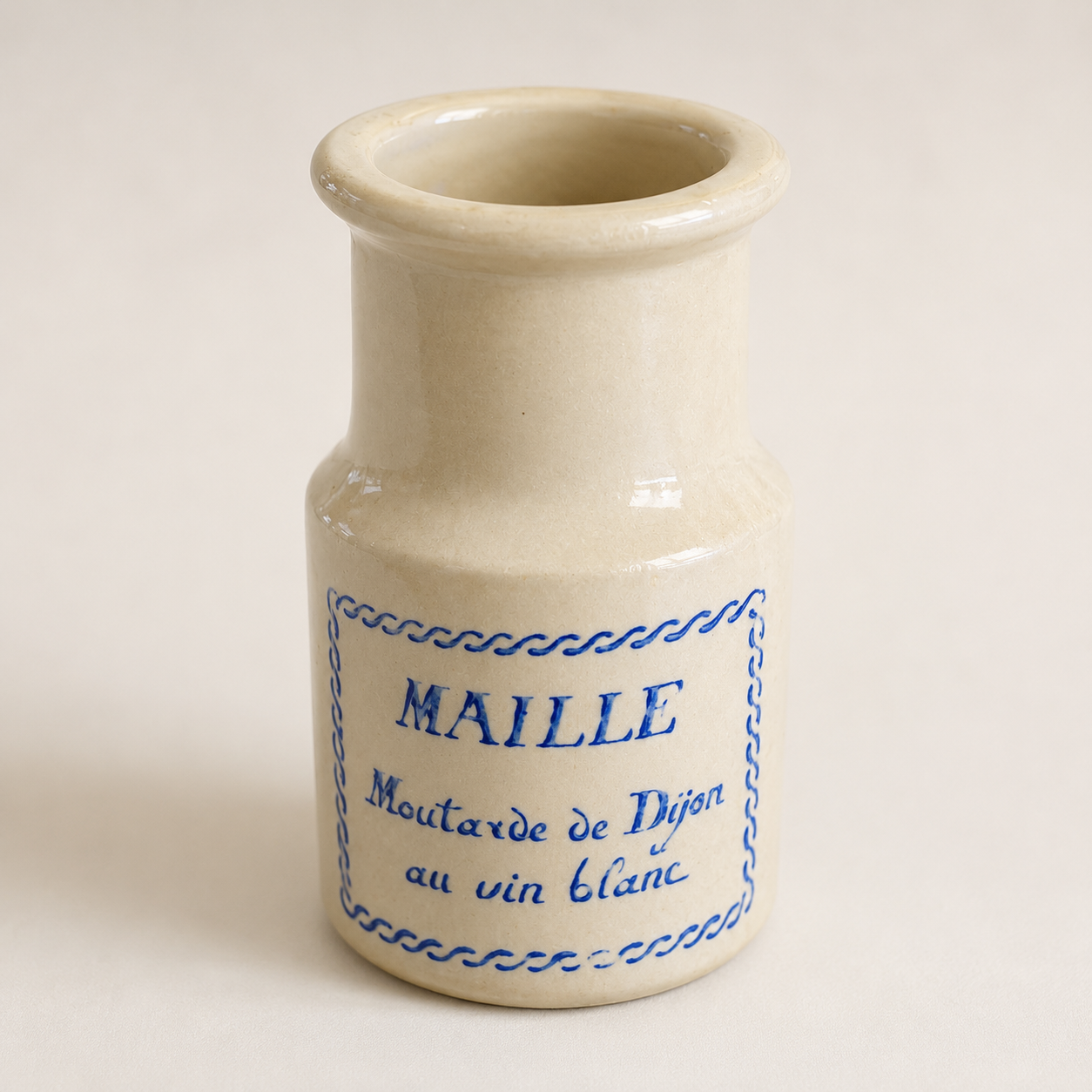 Vintage French Maille Dijon Mustard Stoneware Jar