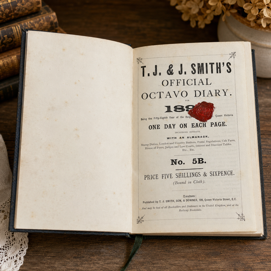Antique 1895 Victorian Official Diary | Handwritten French Journal
