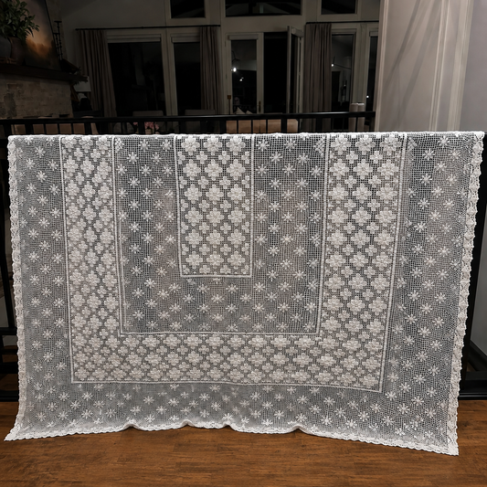 Vintage Handmade Crochet Lace Tablecloth | c. 1920–1950