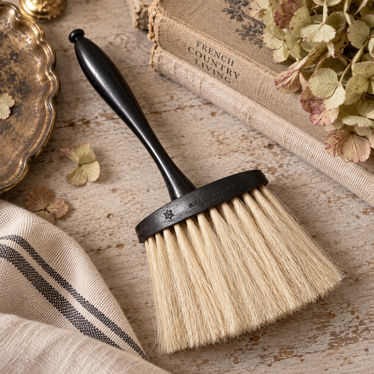 Vintage French Ebony Clothes Brush