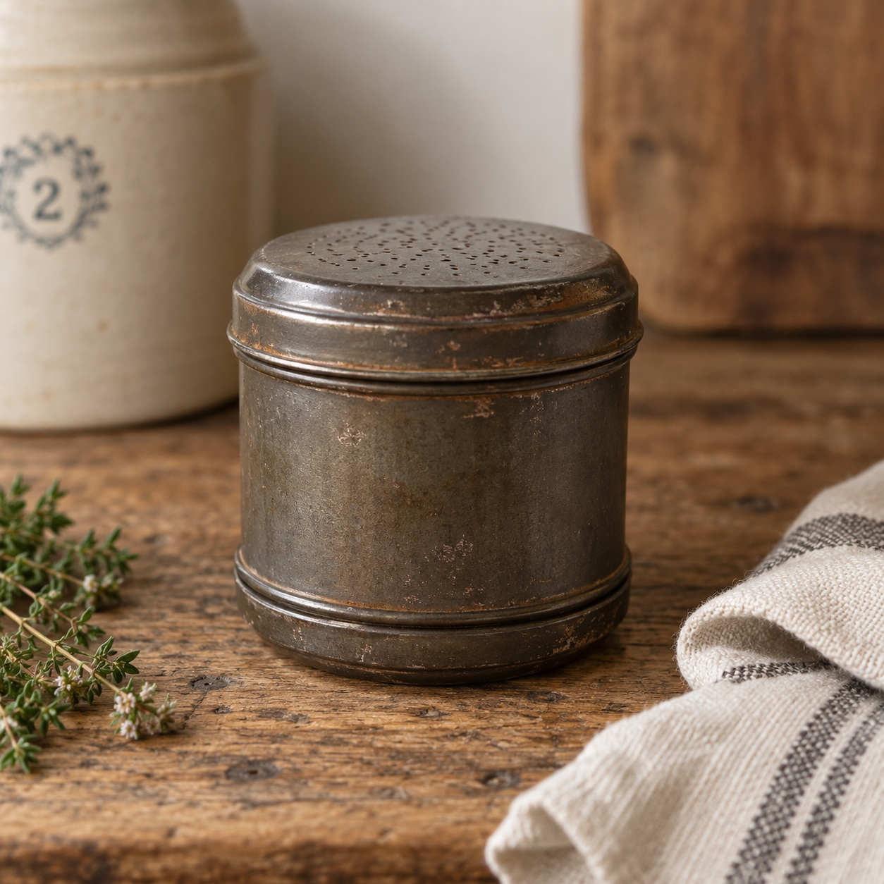 Antique Double-Ended Tin Spice Dredger
