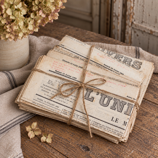 Antique French Newspaper Bundle of Three