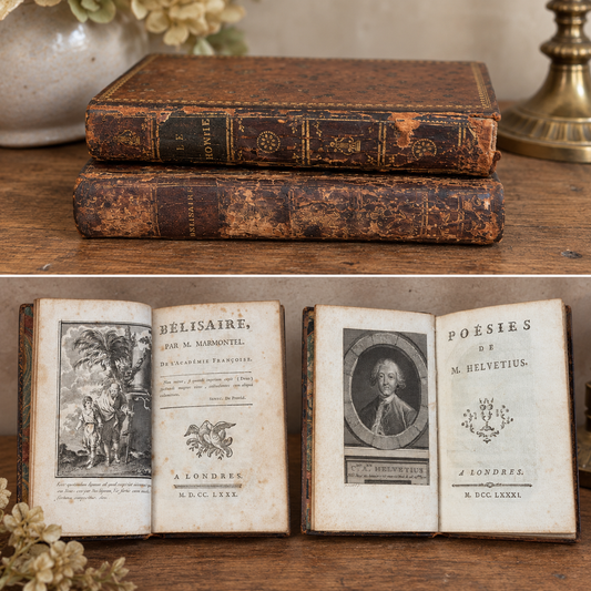 Pair of 18th-Century French Leather-Bound Books | 1780–1781