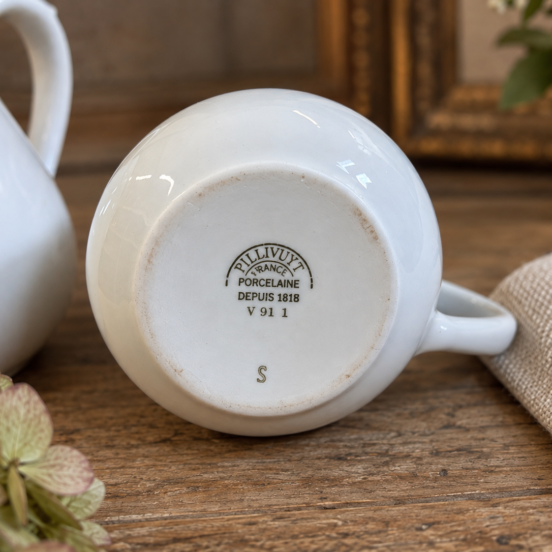 Vintage French Pillivuyt Porcelain Pitchers