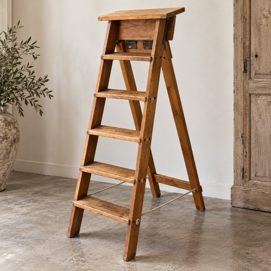 Vintage Wooden Folding Step Ladder | c. 1920s–1940s