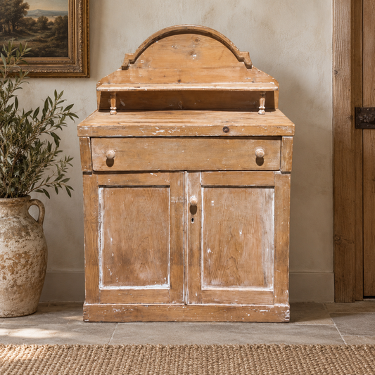 19th Century French Pine Galleried Cupboard