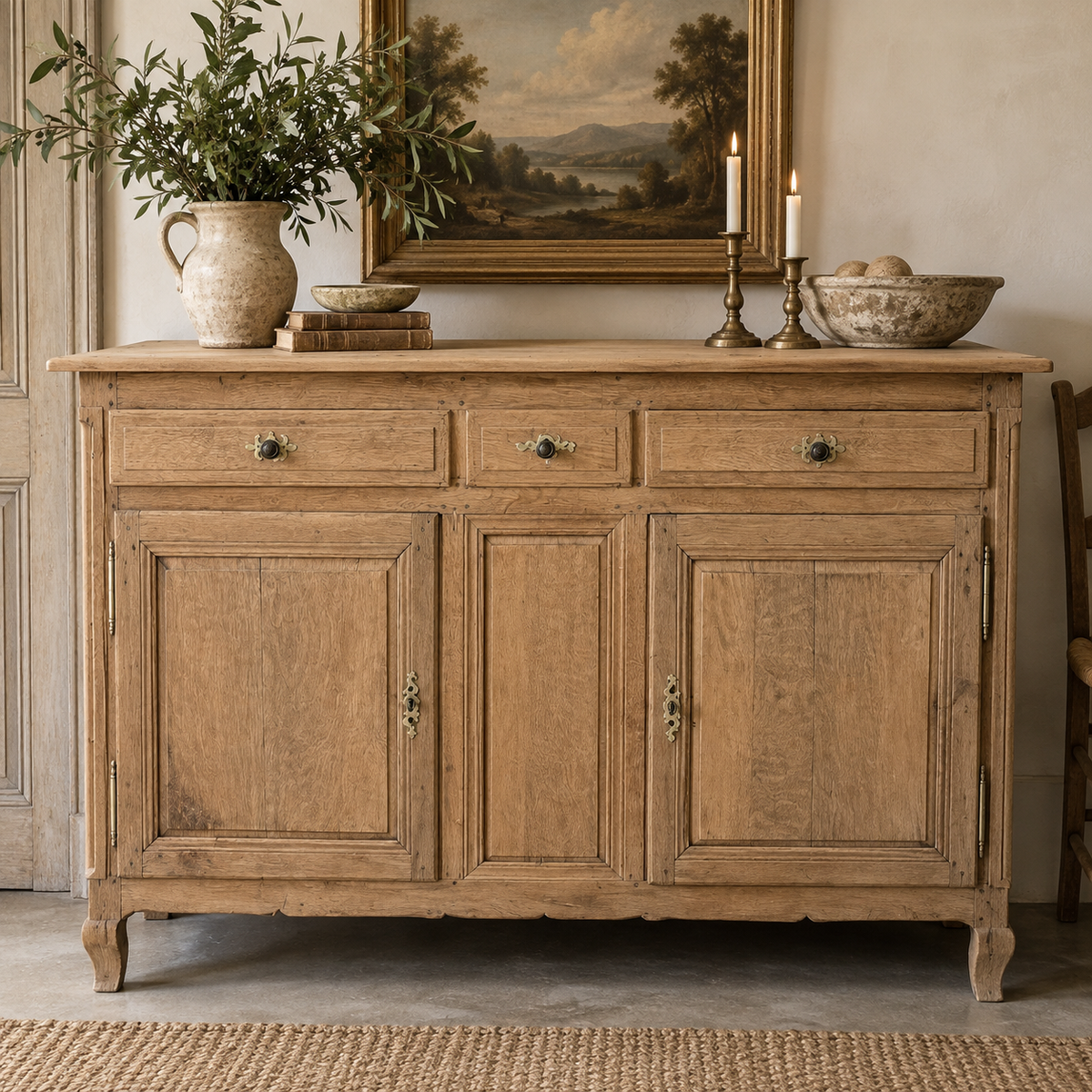 Antique Stripped Oak Sideboard, c. 1880