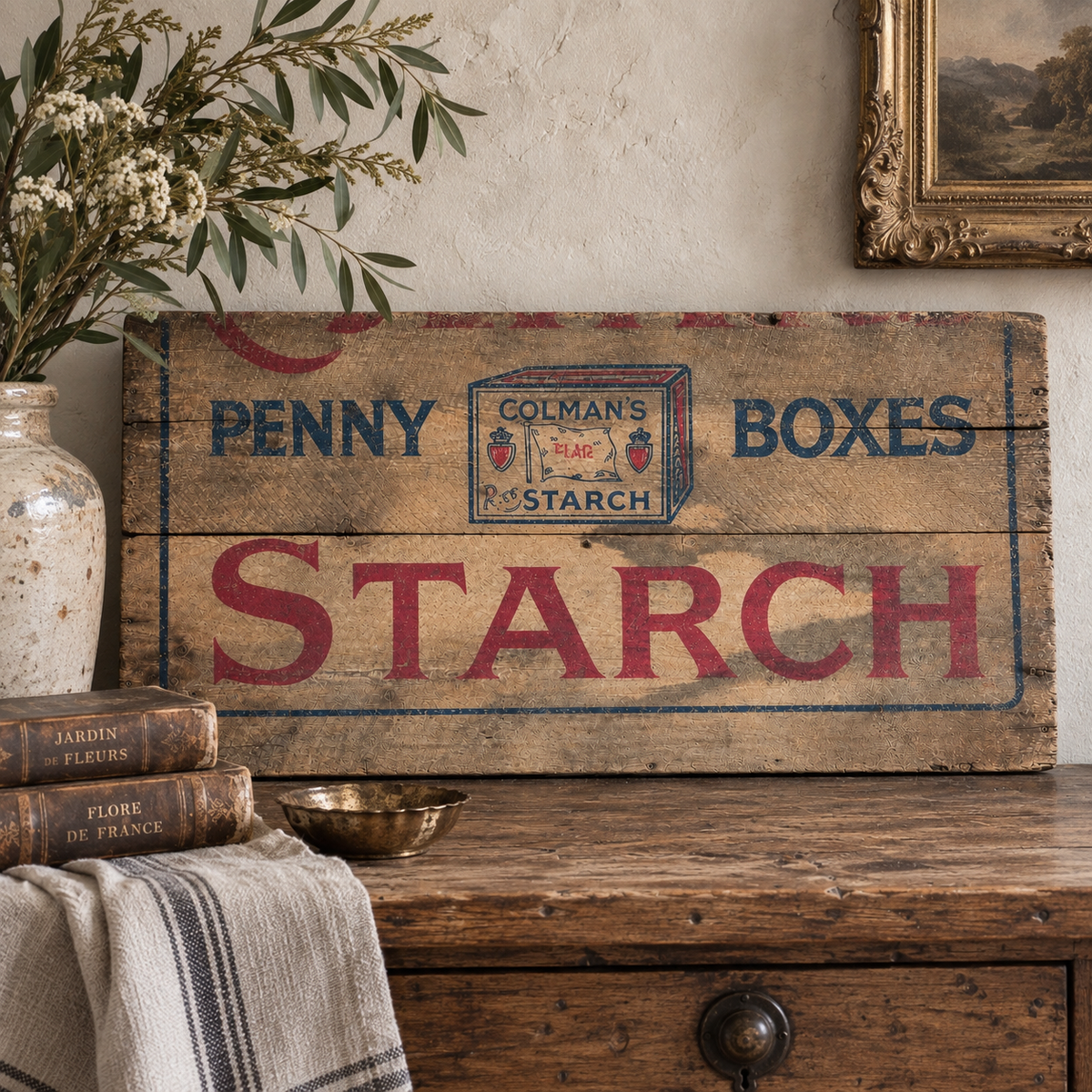 Antique English Colman’s Starch Advertising Panel | c.1900