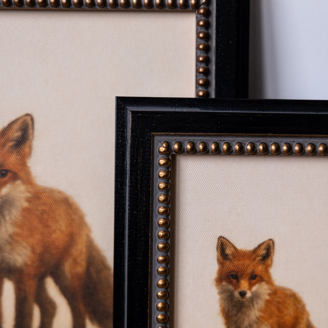Red Fox | French Beaded Brass Inspired Framed Art
