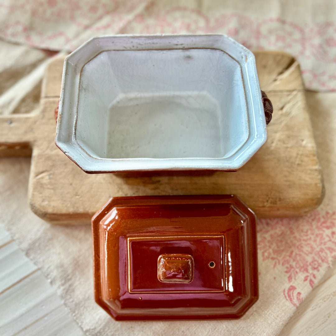 Vintage Belgian Stoneware Terrine Dish