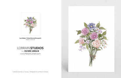 NEW Carte de souhaits - Les Dalias / Greeting Card