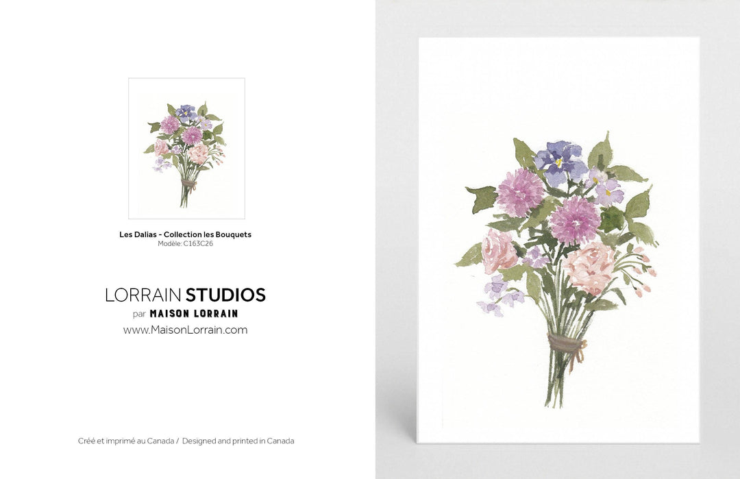 NEW Carte de souhaits - Les Dalias / Greeting Card
