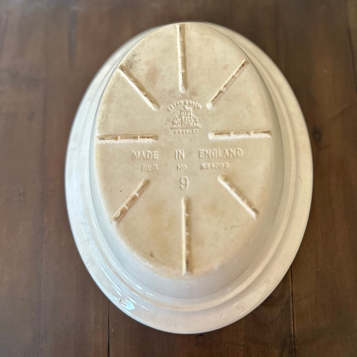Antique English Ironstone Oval Baking Dish –  (c. 1920s–1930s)