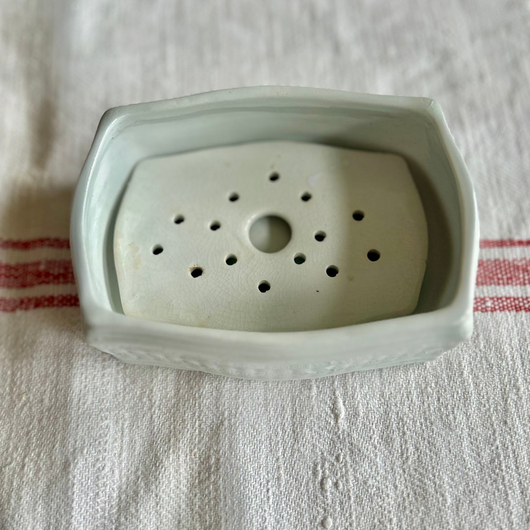 Antique English Ironstone Butter Dish with Drainer