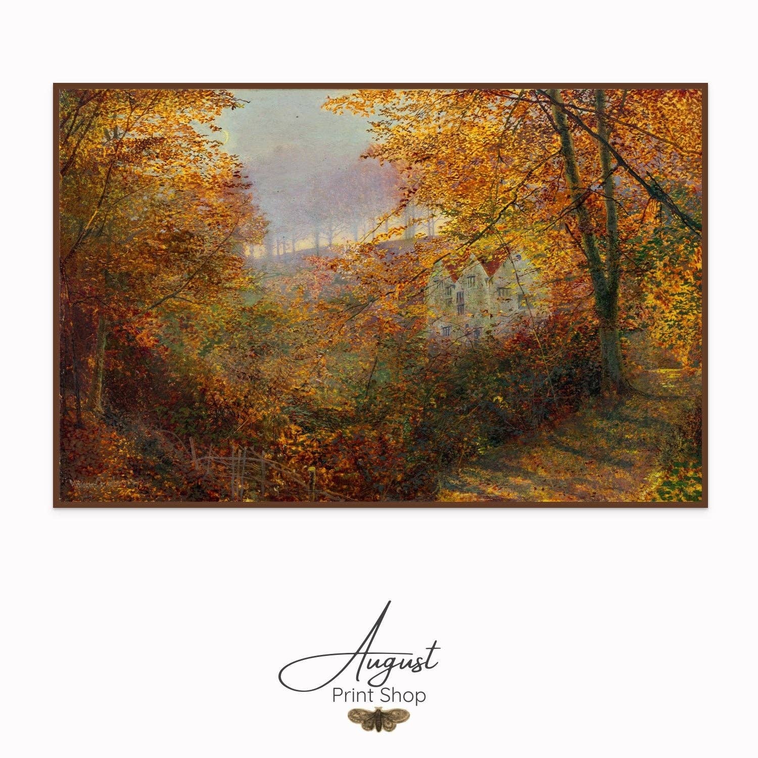 Autumn Leaves stretched canvas in floating frame