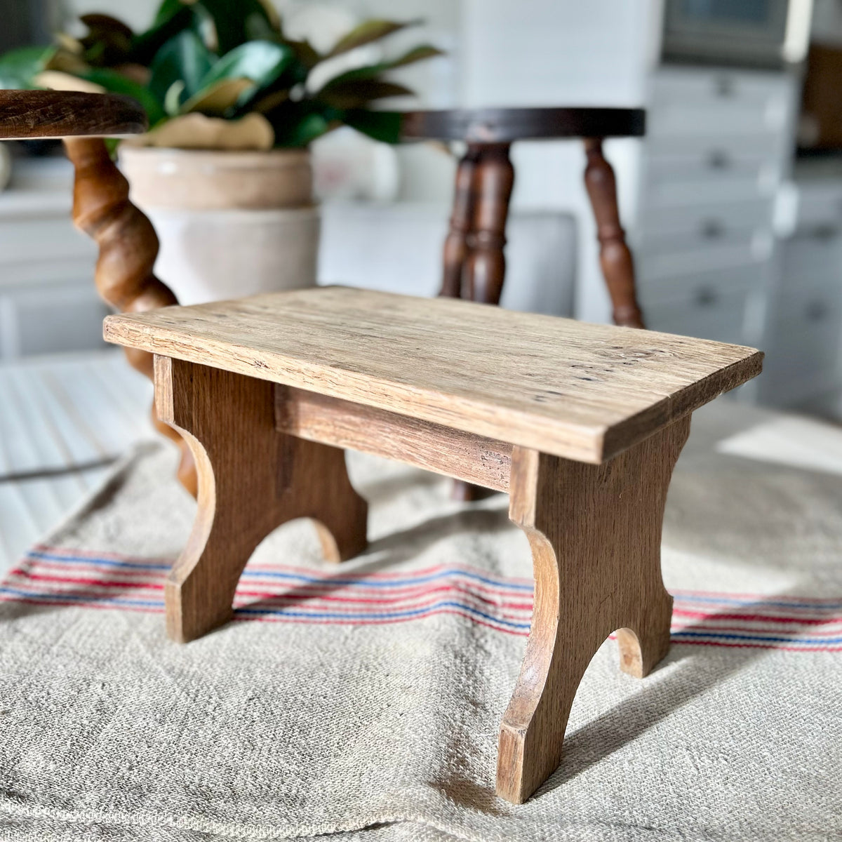 Vintage Primitive French Wooden Milking Stool