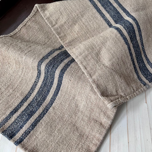 French grain sack with traditional blue stripes