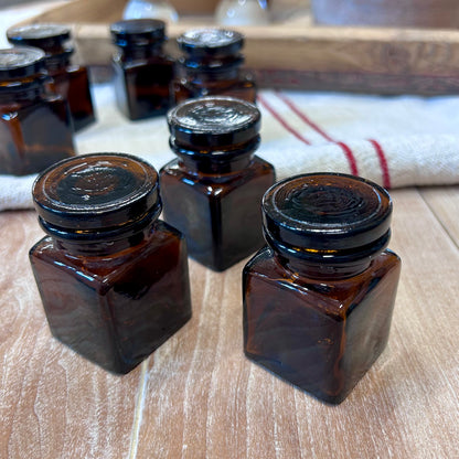 Vintage Amber Glass Ink Bottles | c. 1920s–1940s - sold individually