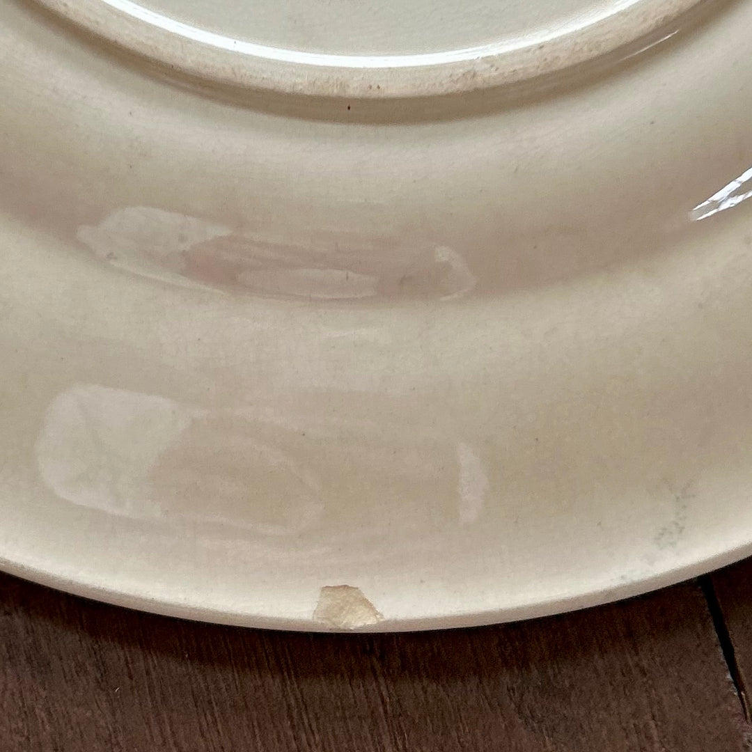 Antique French Transferware Plates – “Madeleine” Pattern, Blue Floral Scroll (B.F.K.)