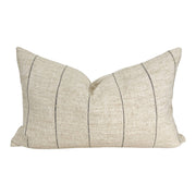 Darby | Neutral black stripe woven pillow cover