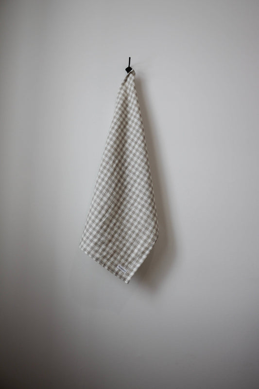 The Sawyer Tea Towel- Beige Gingham