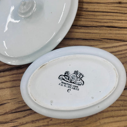 Antique English Ironstone Covered Butter Dish by J. & G. Meakin | England, circa 1890–1915