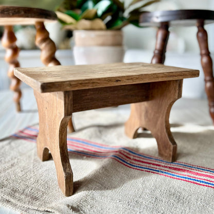 Vintage Primitive French Wooden Milking Stool
