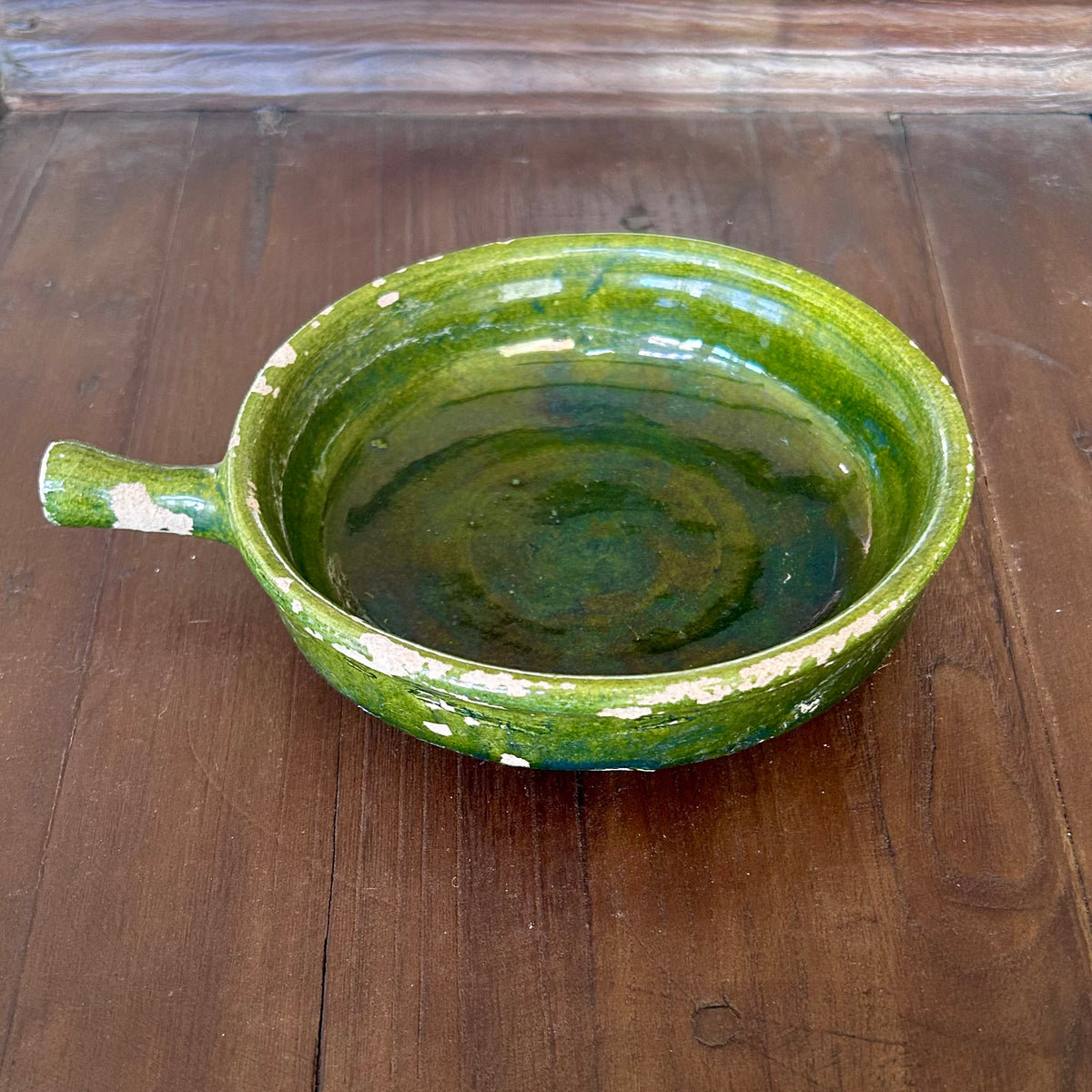 vintage French Green Glazed Tian Bowl