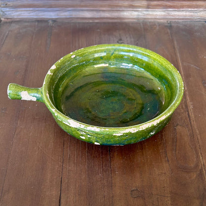 vintage French Green Glazed Tian Bowl