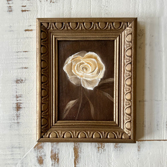 Elegant solitude-original oil on canvas in vintage frame