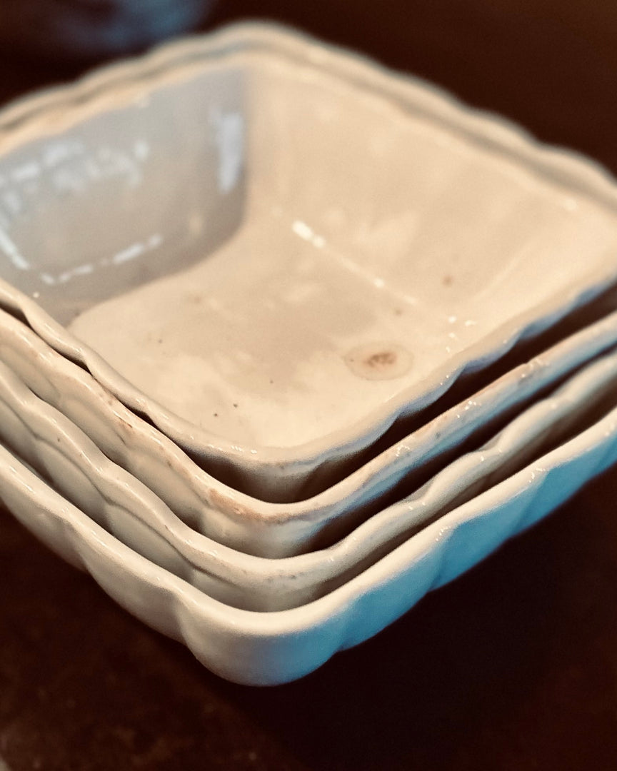 Rare Set of 4 Antique english ironstone bowls