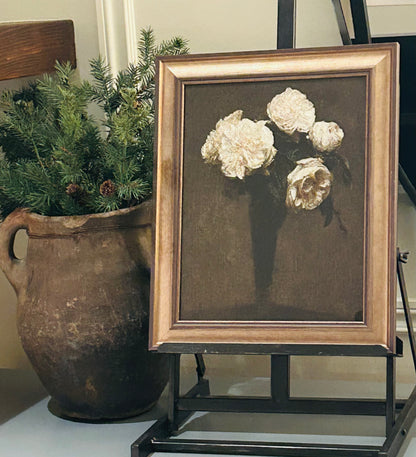 FRAMED FINE ART PRINT - BOUQUET WHITE FLOWERS