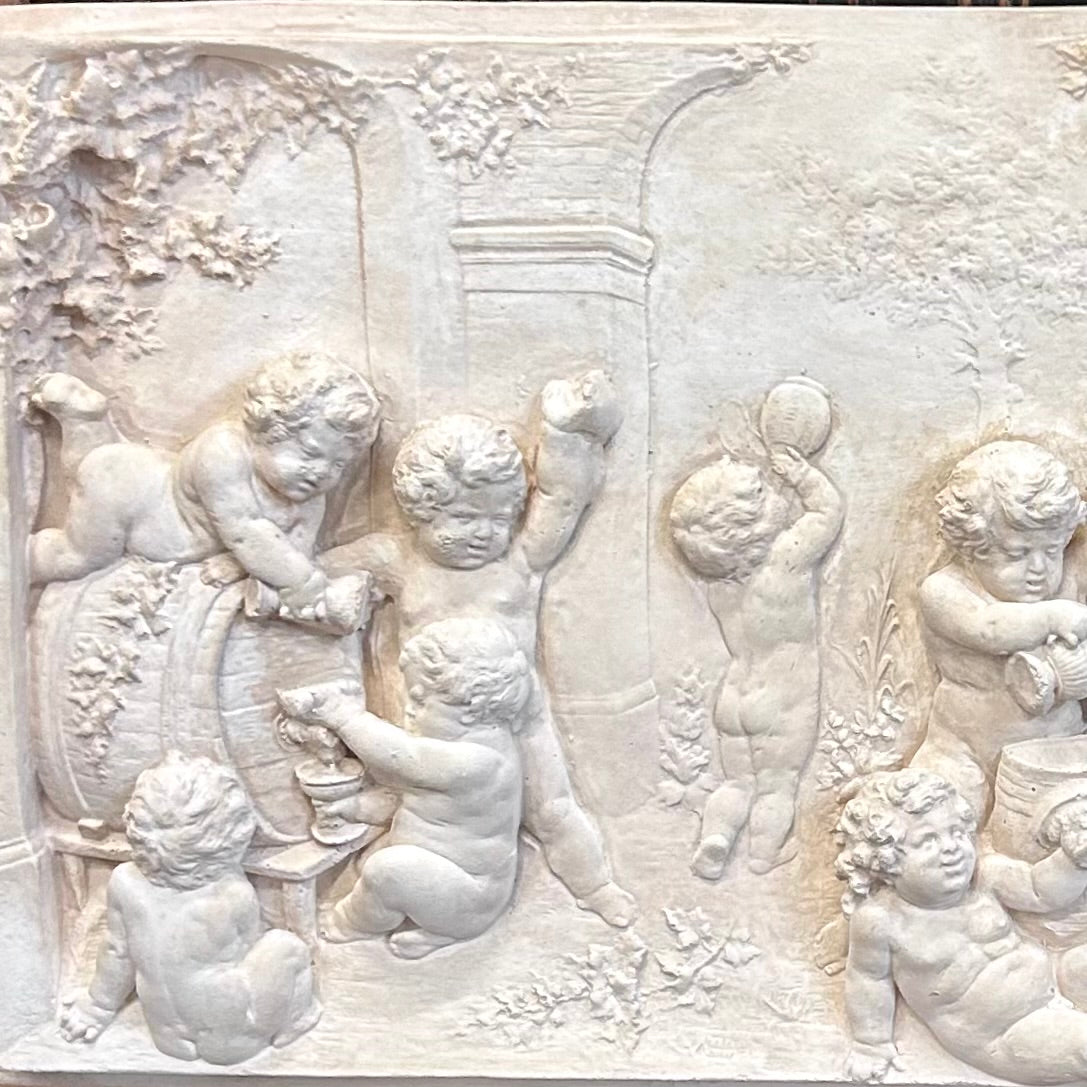 Vintage European Plaster Putti Wall Relief
