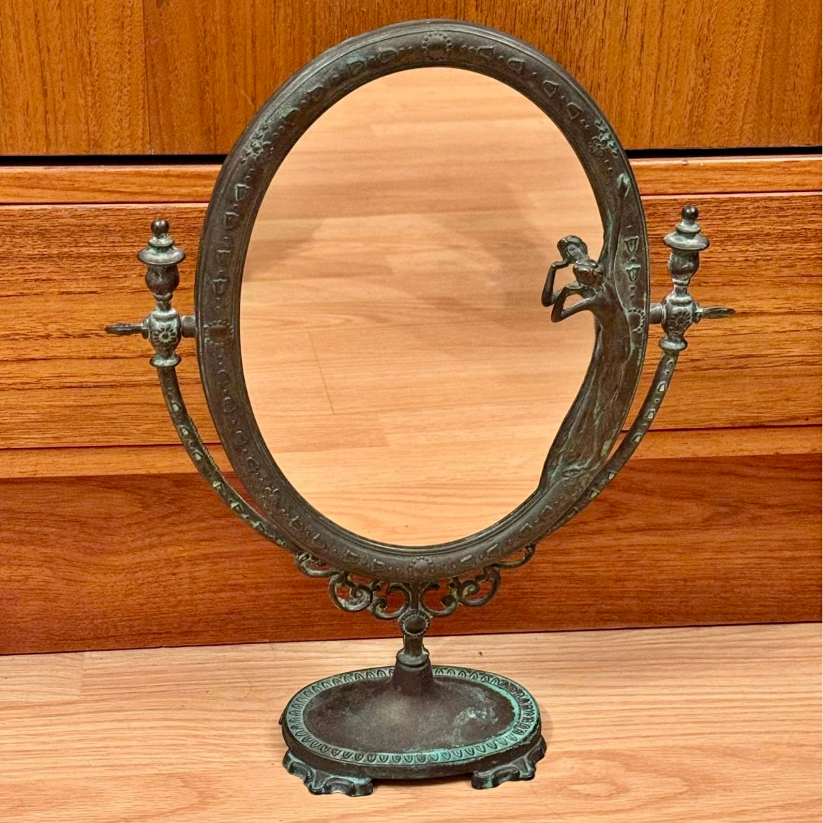 vintage bronze vanity mirror