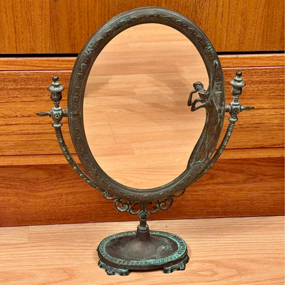 vintage bronze vanity mirror