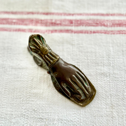 Victorian Brass glove desk clip